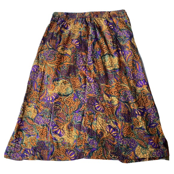 Vintage Stacey Michaels Made in USA 100% Rayon Skirt Elastic Back Waist Sz XL - Picture 6 of 8